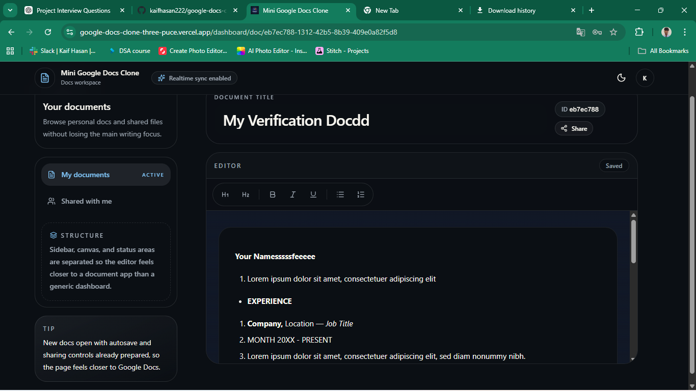 Google Docs Clone screenshot 4